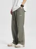 Men s Pants Summer Linen Men Straight Loose Sweatpants Breathable Cotton Solid Drawstring Husband Home Trousers Male Long Casual Pant 230828