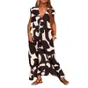 Casual jurken Retro jurk met geometrisch patroon Flatterende A-lijn Boho-print Maxi voor zomerevenementen Dames bruiloftsgast Hoge taille