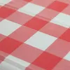 Table Cloth Outdoor Picnic BBQ Party Plastic Tablecloth Wipe Check Gingham Disposable Red 160cm