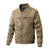 Men's jacket Winter suede stand-neck double zipper pocket thin cotton casual American jacket coat