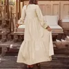 Основные повседневные платья богемные платья рубашки Женская макси -сарафан