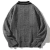 Мужские свитера jfunccy зимнее вязаное вязаное негативное мужское пуловер V -шейки Джамперы винтажные полосатые трикотажные одежды 230829