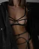 Sexy conjunto transparente lingerie fetiche sissy roupa interior sem censura tule ver através de 3 peças íntimo bilizna conjunto de sexo 230808