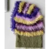 Chapeaux à bord avare 2023 laine mélangée peluche cagoule contraste couleur moelleux tricoté femmes hiver rétro protecteur de cou un crâneies bonnets en gros J230829