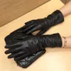 Mittens handskar 28 cm rak utgåva Girl Keep Warm Winter äkta läder Pure Sheepskin Glove Color Bekväm medium handled 230828