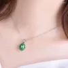 Pendentif Colliers Vintage vert rouge pierre déclaration collier pendentifs pour femmes gros bijoux boule cadeau de mariage forme ovale bijou fin