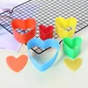 Baking Moulds 5 Pcs Colourful Plastic Heart Shape Cookie Mould Cake Vegetable Cutting Round