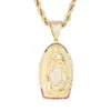 Charms Zircon Virgin Mary Pendant Church Christian Prayer Jesus Religious Necklace Women's Jewelry Gift