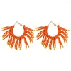 Dangle Oorbellen Oranje Rocailles Oorbel Hoogwaardige Feestmode Handleiding Trendy Sieraden Accessoires Voor Vrouwen