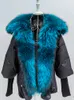 Cappotto caldo da donna in pelliccia sintetica invernale da donna, colletto oversize, capispalla di lusso spesso, moda 90% piumino d'oca 230828