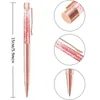 Rose Gold Ballpoint Pens Metal Pen Bling Dynamic Liquid Sand With Refills Black Ink Office Supplies Gift For Christmas