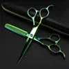 Scissors Shears professional Japan 440c left handed 6 '' green hair scissors haircut thinning barber makas cutting shears hairdresser 230828