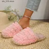 Pleated New Thick Decor Bottom Pearl Design Women Winter Leopard Luxurious Indoor Baotou Cotton Home Slippers T230828 186