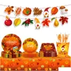 Wegwerpbestek Herfst Thanksgiving Esdoornblad Papieren Borden Feestbenodigdheden En Servetten Verjaardagsset Servies Voor 8 Gasten Voor Dh7Wm