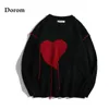 Suéteres para hombres Harajuku Heart Sweater Hombres Manga larga Jersey suelto Streetwear Oversize Pullouvers Invierno Vintage Abuelo Suéter Mujeres Y2K Tops 230828