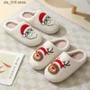 Gifts Winter Home Christmas Santa Claus Elk Cute Gingerbread Man Warm Cotton Slippers Men and Women T230828 21b2