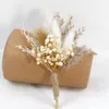 Decoratieve Bloemen 2 Stuks Mini Boeket Gedroogde Bloem Pampas Gras Boho Home Decor DIY Echte Gypsophile Gift Achtergrond Bruiloft Po Rekwisieten