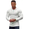 Polos pour hommes Automne Mode Tricoté Polo Hommes Classique Blanc Côtelé Skinny À Manches Longues Polos Mâle Élastique Respirant Sport Jersey Chemise 230830