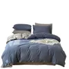 Bed Skirt Ins Spring/Summer Zhizhi Milk Green Pure Cotton Nordic Four Piece Set Simple Yarn Woven Washed Solid Color Matching Beddi