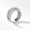 Designer DY Ring Luxe Top 925 Sterling Zilver Meerlaags Zirkoon Ring Accessoires Sieraden Hoge kwaliteit high-end mode romantisch Valentijnsdag cadeau AA