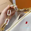 Designer Handbag Fashion Women Shoulder Bags Metal Hardware Chain Crossbody Purse Gold Zipper Closure Pocket Removable Strap Wallets