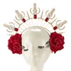 Baroque Halo Crown Gothic Rose Crystal Sun Goddess Headband Lolita Party Cosplay Show Porforming Headwear