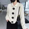 Malhas femininas moda feminina suéteres cardigan 2023 alta pescoço de malha queda topo francês usar camisola estilo coreano casaco