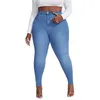Women's Jeans Femmes taille haute grande taille jean mode Stretch maigre Denim crayon pantalon décontracté femme pantalon XL-4XL livraison directe 230829
