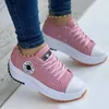 Scarpe eleganti da donna Sneakers comode scarpe di tela traspiranti Scarpe casual piatte da donna stringate alla moda Scarpe di marca da donna 230829