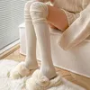 Women Socks Tall Solid Color Thigh Vertical Stitching Over The Knee Pile Trend Fashion Simple Style Nylon