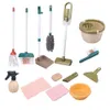 Araçlar Atölye Çocuk Temizleme Set Çocuklar Eğitim Simülasyonu Oyun Oyuncak Houseeping Toys Süpürge Mop Seza Sütü Dustpan Fırçalar 230830