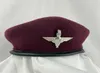 Bérets Parachute Regiment Red Devils de la seconde guerre mondiale, armée britannique, Badge en argent britannique, chapeau de béret marron, casquette militaire 230829