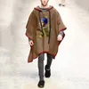 Uomo Misto Lana Uomo Moda Autunno Inverno Medievale Gotico Maxi Mantello con cappuccio Poncho Cappotto con cappuccio Mantello 230829