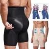 Cintura barriga shaper homens barriga controle shorts shapewear cintura alta emagrecimento corpo shaper cinto compressão acolchoado roupa interior boxer briefs 230829