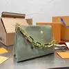 Designer Handbag Fashion Women Shoulder Bags Metal Hardware Chain Crossbody Purse Gold Zipper Closure Pocket Removable Strap Wallets