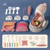 Cozinhas Jogar Comida 18/19 / 24pcs Crianças DIY Cor Clay Noodle Maker Máquina Plasticina Ferramentas Set Dough Art Dumpling Simulação Cozinha Brinquedos 230830