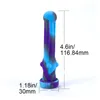 Silicone Smoking Straw Dab Hand Pipes with Stainless Nail Tip Portable Smoke Collector Device 2pcs Retail