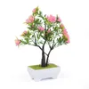 Fiori decorativi Fiore artificiale Bonsai Piccolo albero Simulazione Vaso per ufficio Casa Giardino Decorazione Tavolo per feste di nozze Falso in vaso