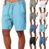 Shorts masculinos verão ginásio sweatshorts algodão casual jogging yoga esportes masculino cor sólida respirável casa pijamas