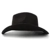 Geniş Memlu Şapkalar Kova 2Big Boyut Yün Kadınlar Batı Kovboy Şapkası Beyefendi için Lady Jazz Cowgirl Deri Cloche Kilisesi Sombrero Caps 230830