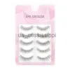 Cílios Falsos Natural Long Eye Maquiagem 5 Pares Set Cos Cílios Falsos Lash Extensão 3D Bunch Japonês Fada Cosplay 5 Pares X0830