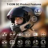 FreedConn T-COM SC Motocicleta Capacete Bluetooth Headset Intercom À Prova D 'Água LCD FM Interfone Sem Fio Q230830