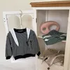 Sweats à capuche Sweatshirts coréen bébé garçons sweat lâche mode rayé sport avec chapeau enfant en bas âge fille pull coton hauts garçon enfants vêtements 230830