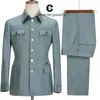 Costumes pour hommes Cenne des Graoom Safari Hommes Bouton d'or Col carré sur mesure Formel Casual Business Officiel Wear Ropa Hombre Vert