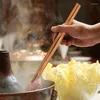 箸硬材の木製チョップスティック中国スタイルの自然な料理を食べる食器ポット