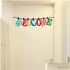 Window Stickers Welcome Alphabet Pattern Wall Sticker Colorf Removable Decal For Home Office Classroom Decor Drop Delivery Garden Deco Dhxos