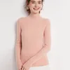 Женские свитера Pure Wool свитер с половиной высокого силового пулора Slim Fiting Fashion вязание базовое пальто осень и зима