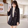 Robe de deux pièces femmes Tweed Plaid Y2K costume Blazer Jackert manteau haut pantalon ensemble correspondant tenue hiver bureau travail vêtements de haute qualité