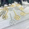 Charms 5pcs/Lot Stainless Steel Mirror Polish Five Pointed Star Small Pendant With Circle DIY Necklace Jewelry Accessories