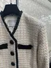 Nuove giacche da donna in tweed 2023 Giacca invernale da donna Designer Fashion Camellia Tweed Jacket Cardigan Regalo di giorno di Natale NMXM